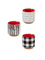 Evergreen 4" Ceramic Cache Pot, Cardinal/Blessed/Buffalo Check