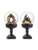 Evergreen Resin Nativity Water Globe on Pedestal