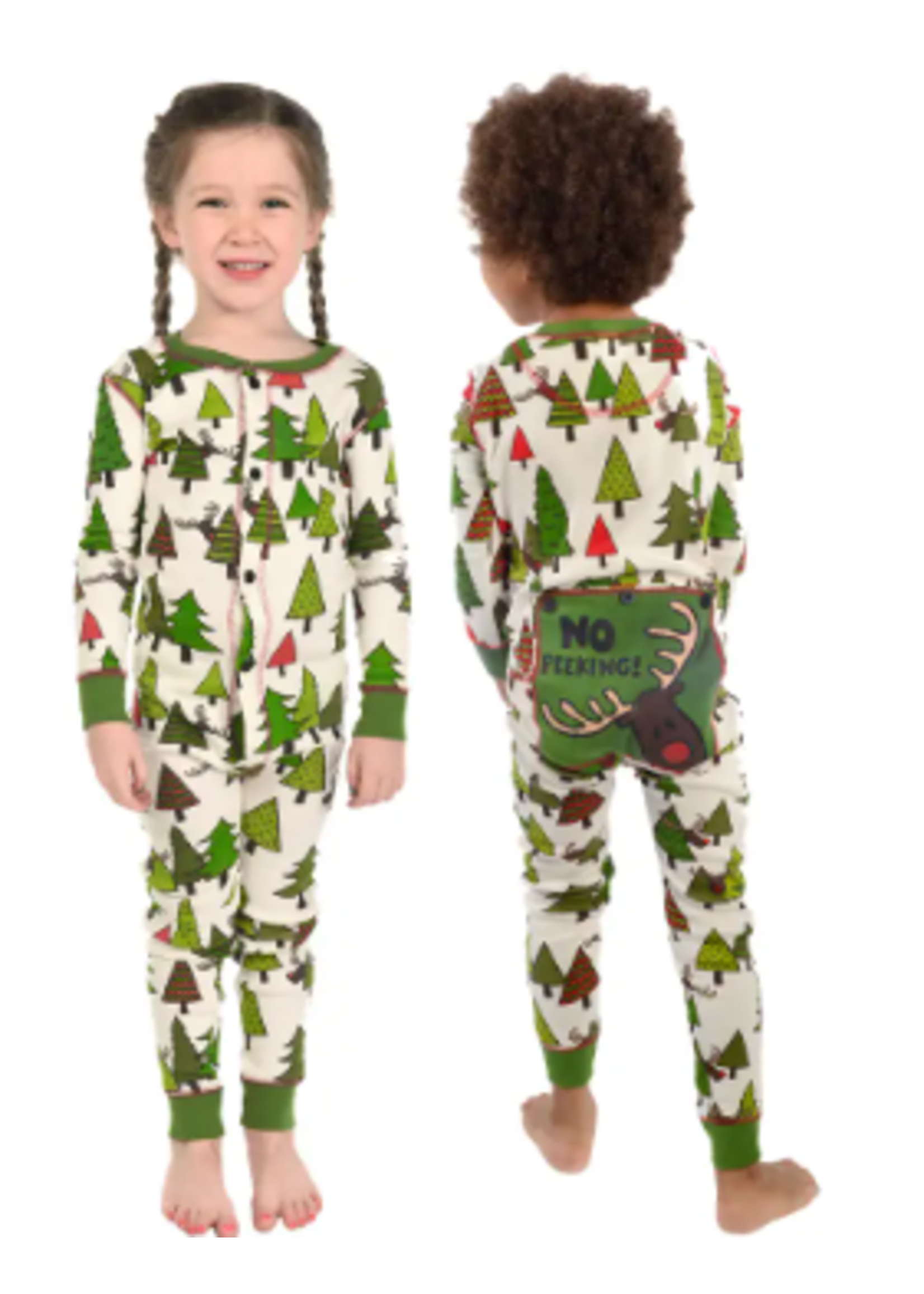 Lazy One No Peeking! Kid Reindeer Onesie Flapjack