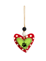 Demdaco Paw Print Heart Ornament