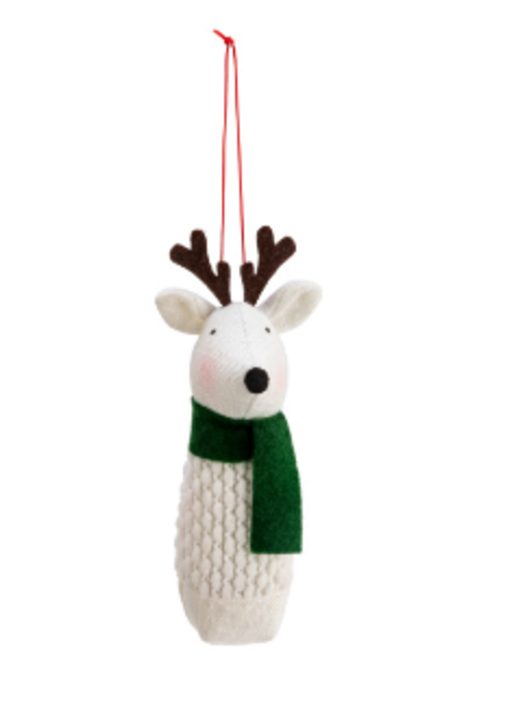 Demdaco Plush Deer Ornaments - Green Scarf