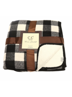 C.C. Beanie CC Buffalo Check Sherpa Lined Throw Blanket