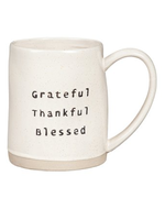 Evergreen Cream & Black 'Grateful Thankful Blessed' Mug