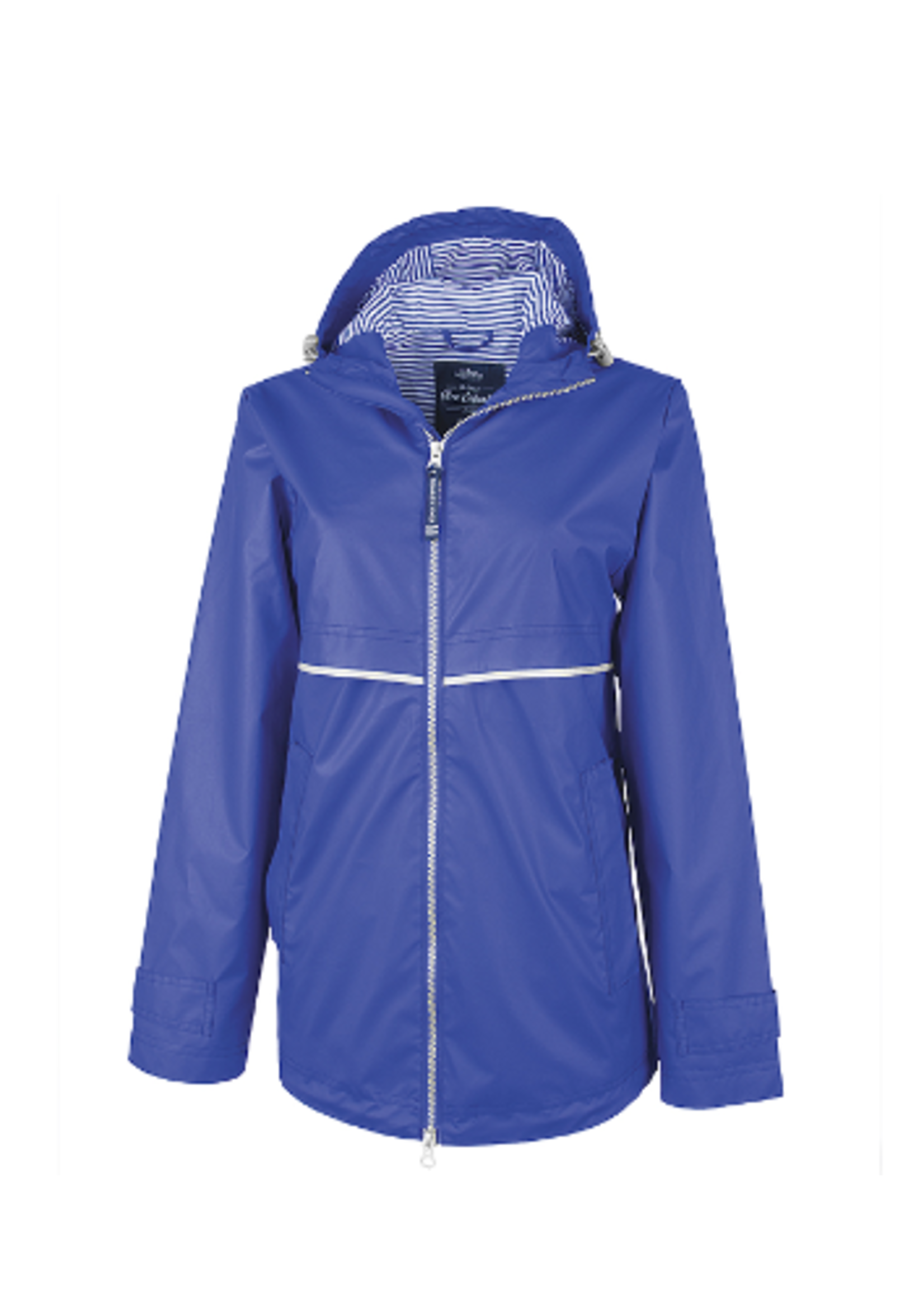 Charles River WOMEN'S NEW ENGLANDER® RAIN JACKET Royal/Stripe