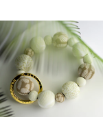 Jilzarah Jilzarah Wrist Keychain Ivory Palm