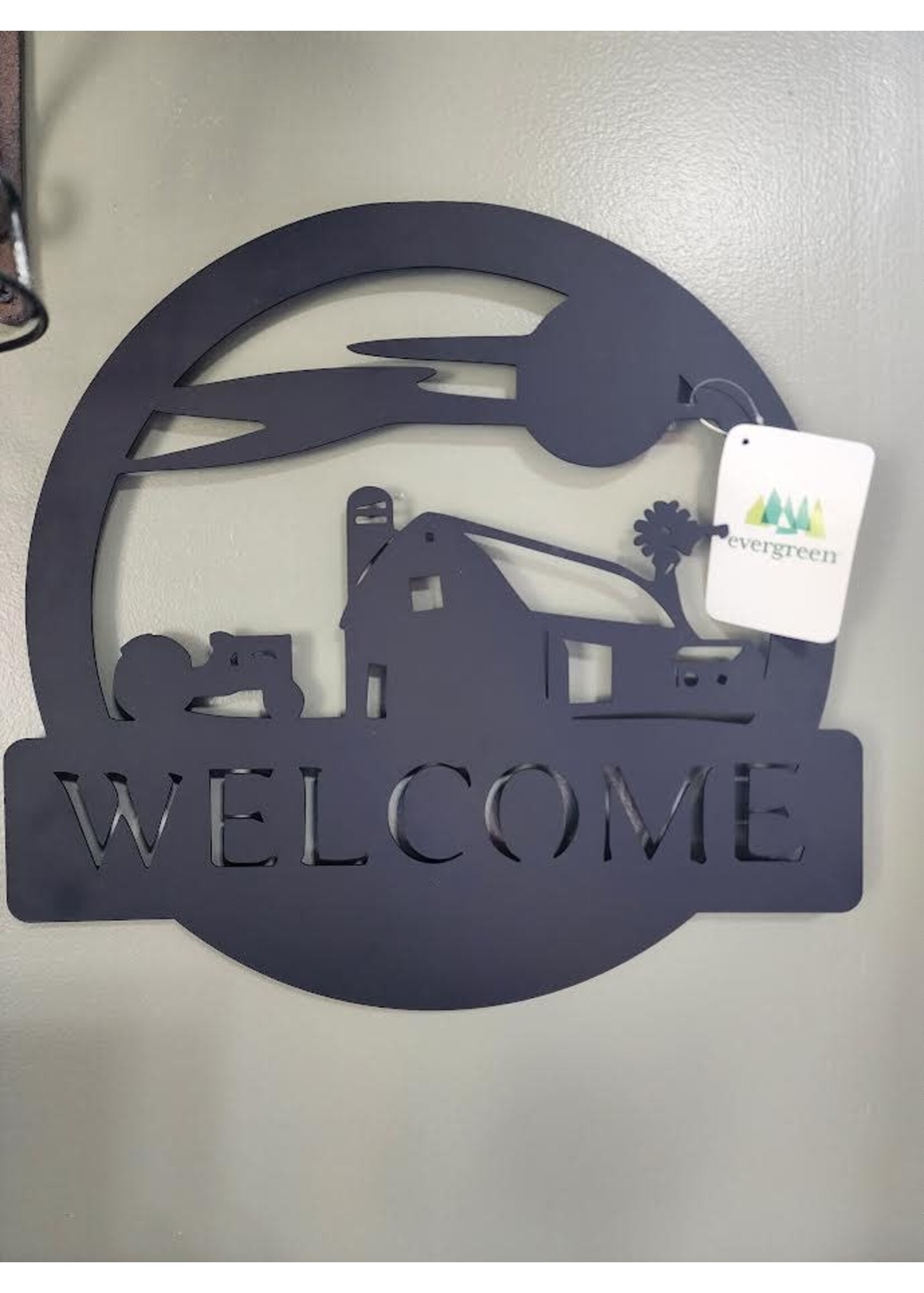 evergreeen Welcome Lasercut Metal Wall Décor