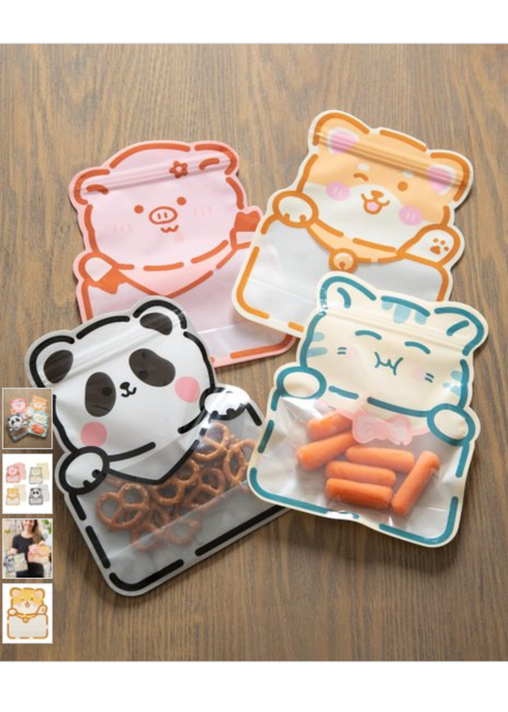 Evergreen Reusable Animal Shaped Bags, Set of 4