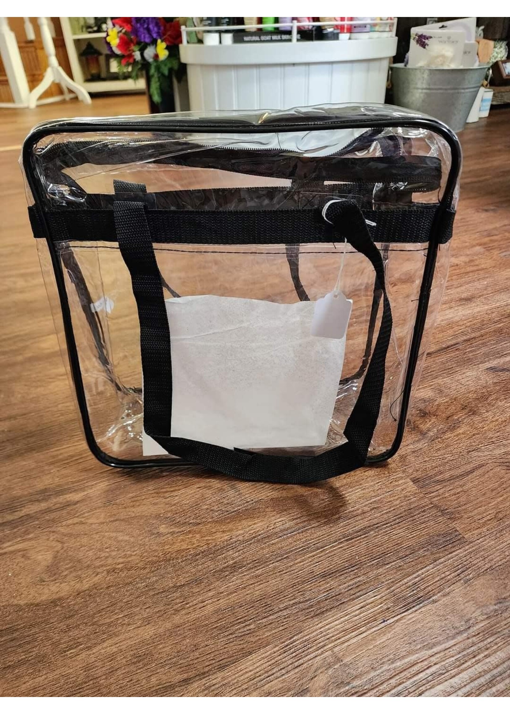 Clear Zipper Tote with Pocket