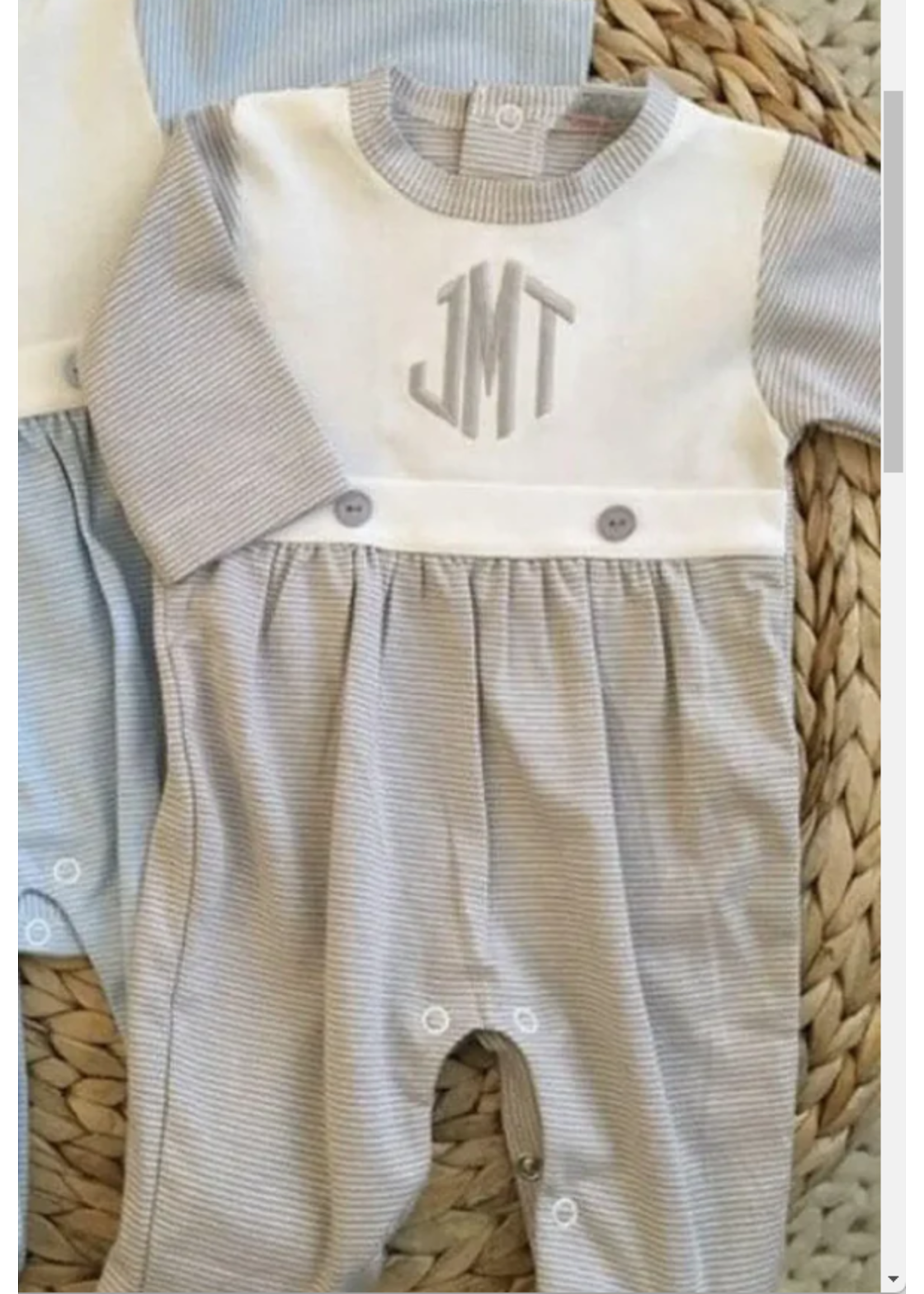 SKC Blanks Tiny Stripe Bib Front Footie And Hat