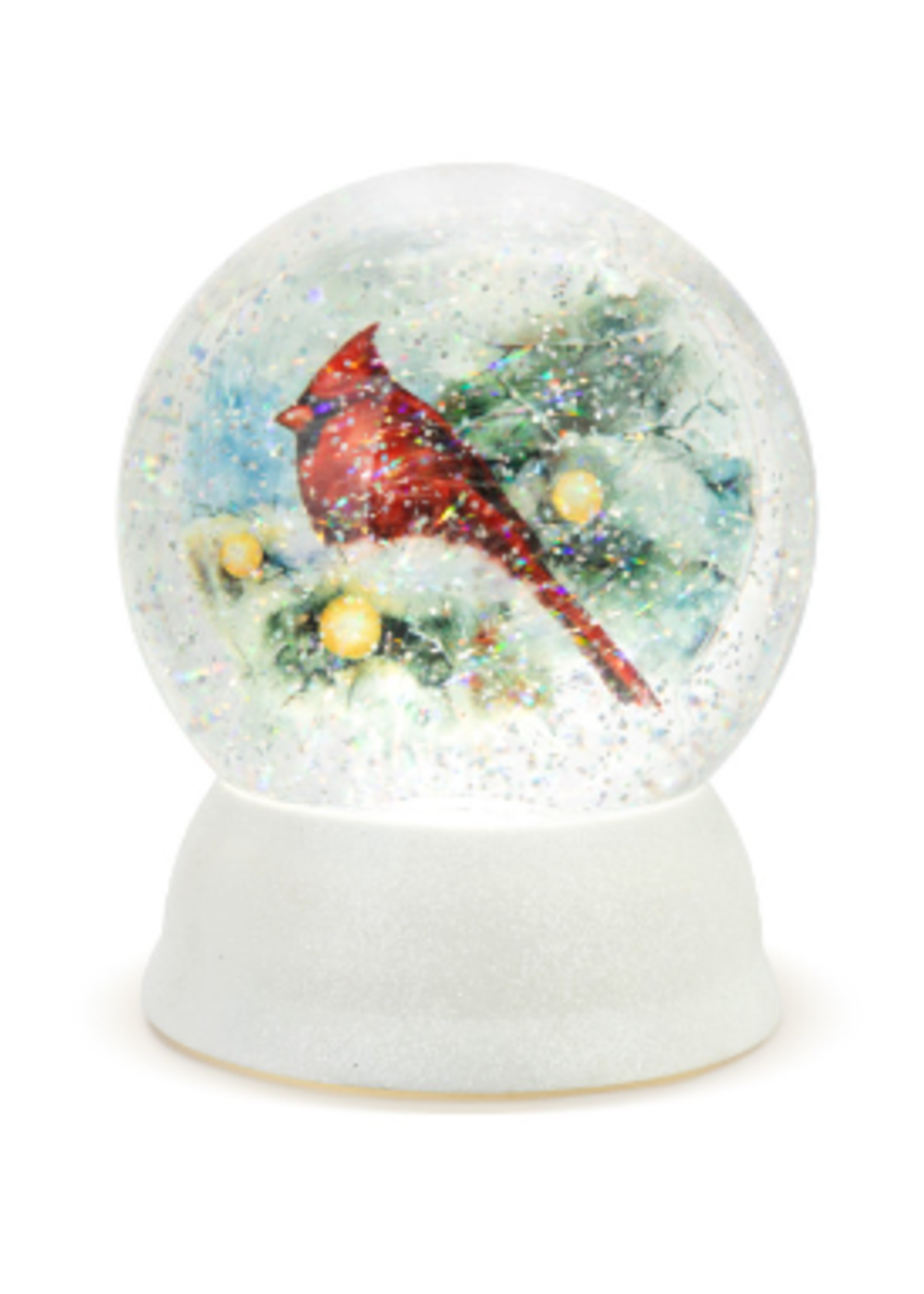 Demdaco Lit Snow Frosted Cardinal Snow Globe