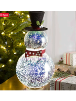Evergreen 3D Lighted Glass Snowman