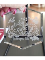 Gooseberry Designs Kentucky Laser Etched Crystal Ornament