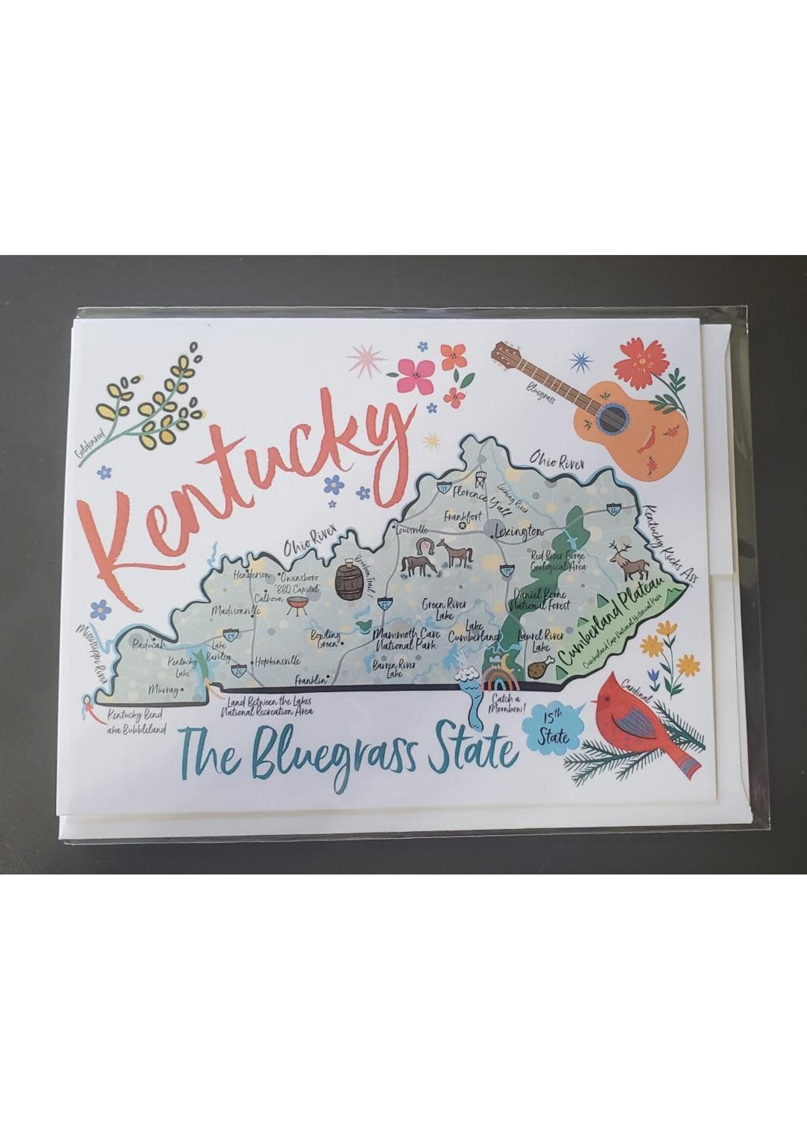 Gooseberry Designs Kentucky Map Notecards