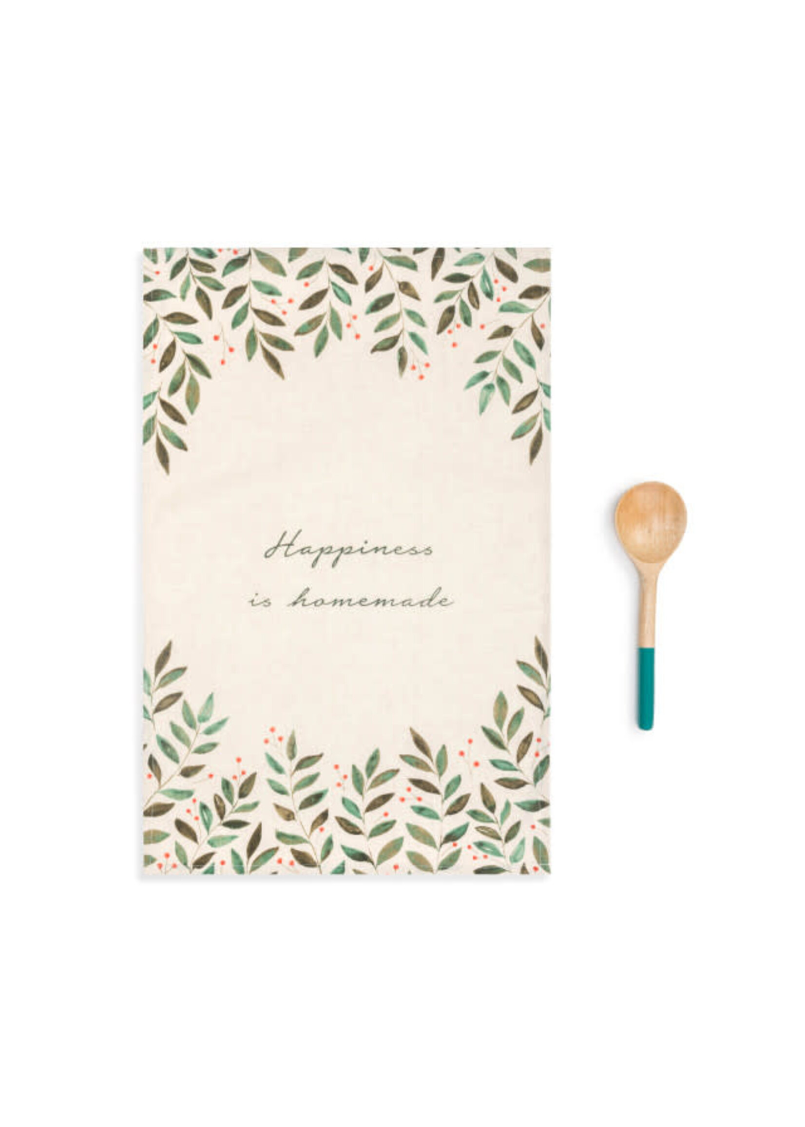 Demdaco Happiness Kitchen Towel & Utensil Set