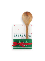 Demdaco Christmas Trees Towel & Spoon with Recipe Card Set