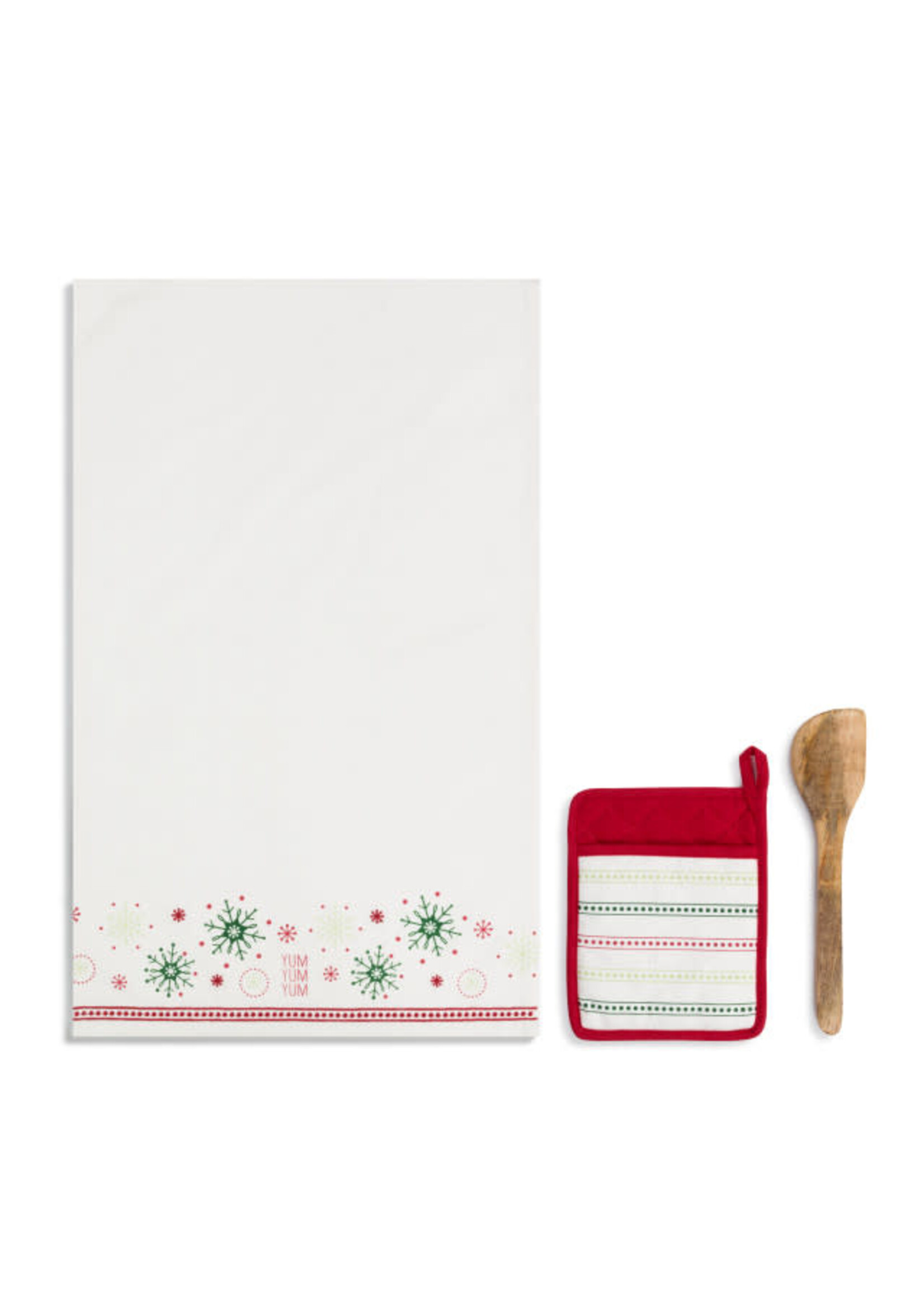 Demdaco Yum Holiday Hot Pad & Towel with Spatula Set