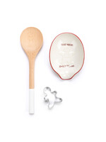 Demdaco Sweet Thang Ceramic Spoon Rest & Wood Spoon Set