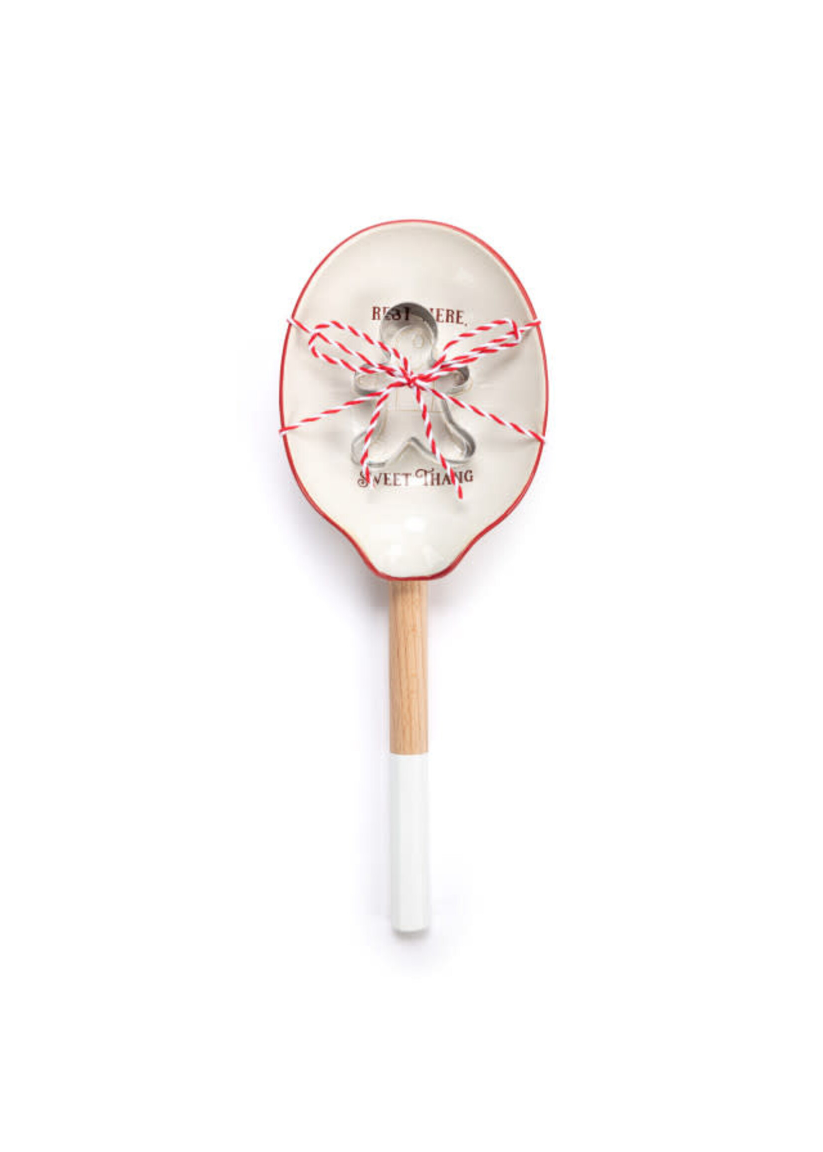 Demdaco Sweet Thang Ceramic Spoon Rest & Wood Spoon Set