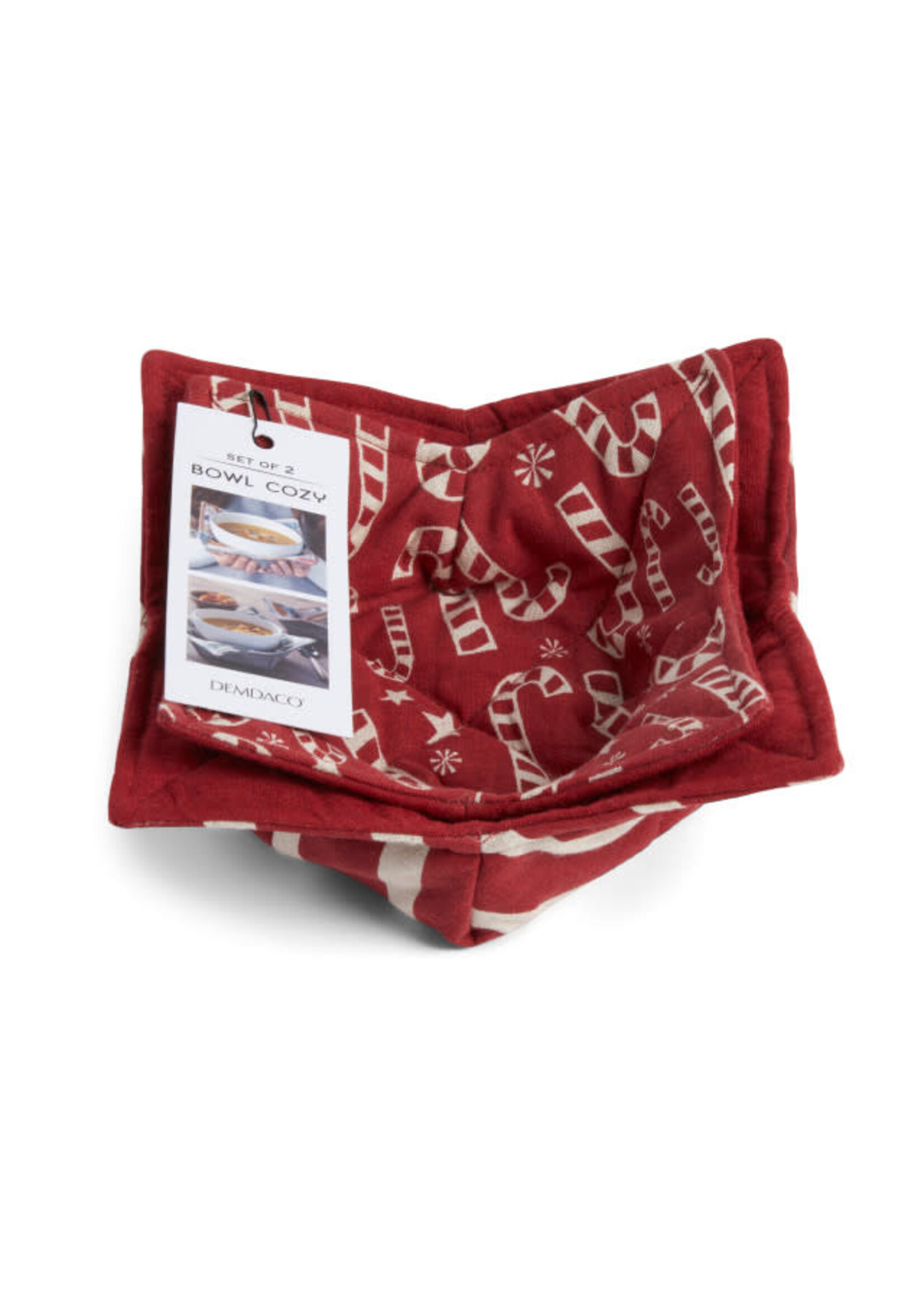 Demdaco Candy Canes Bowl Cozy - Set of 2