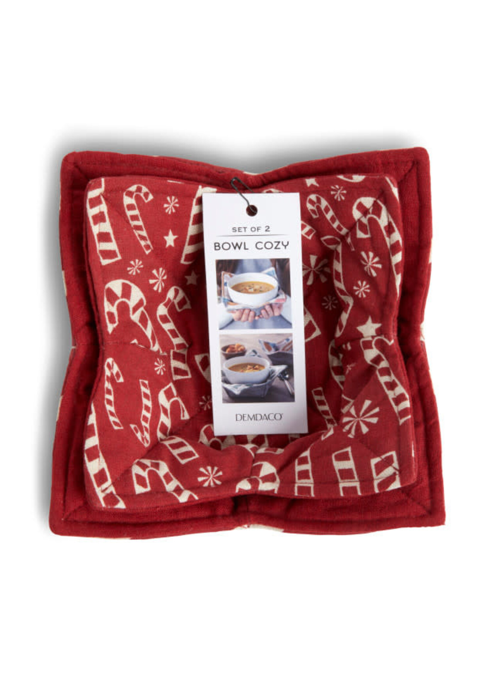 Demdaco Candy Canes Bowl Cozy - Set of 2