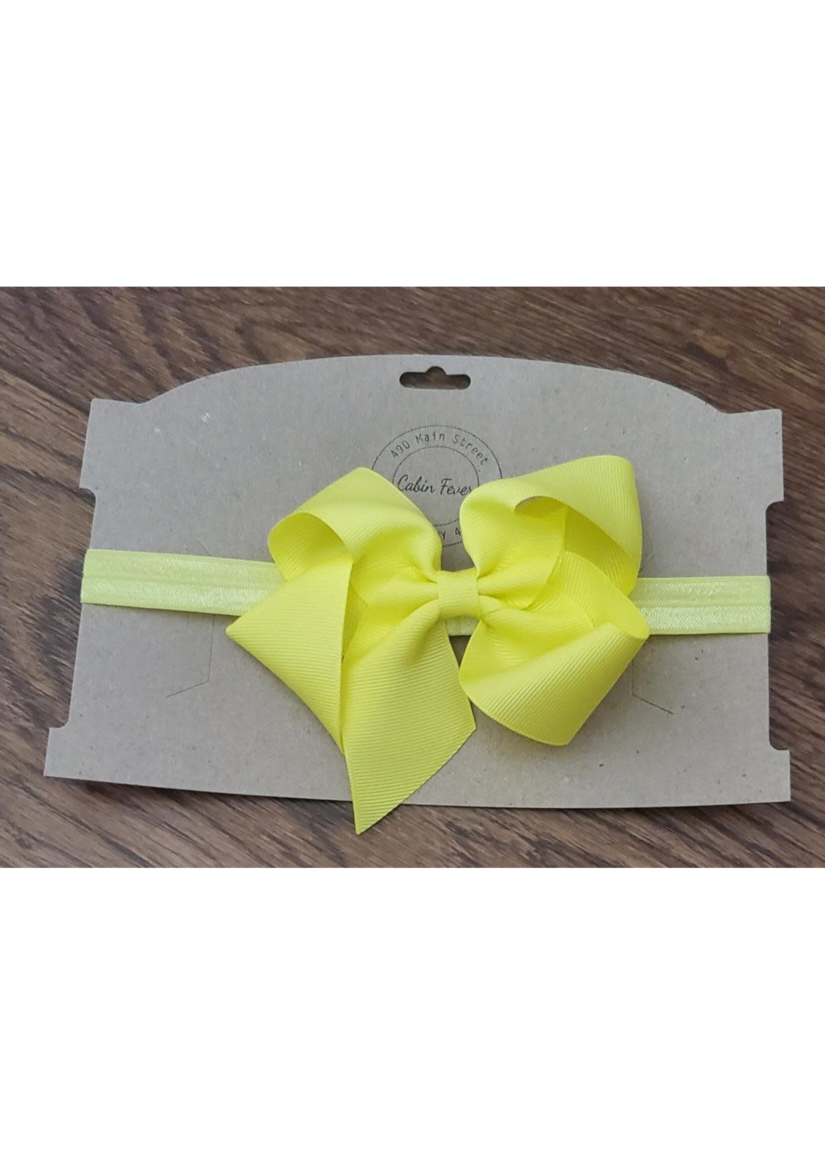 Headband with Neon Yellow Bow