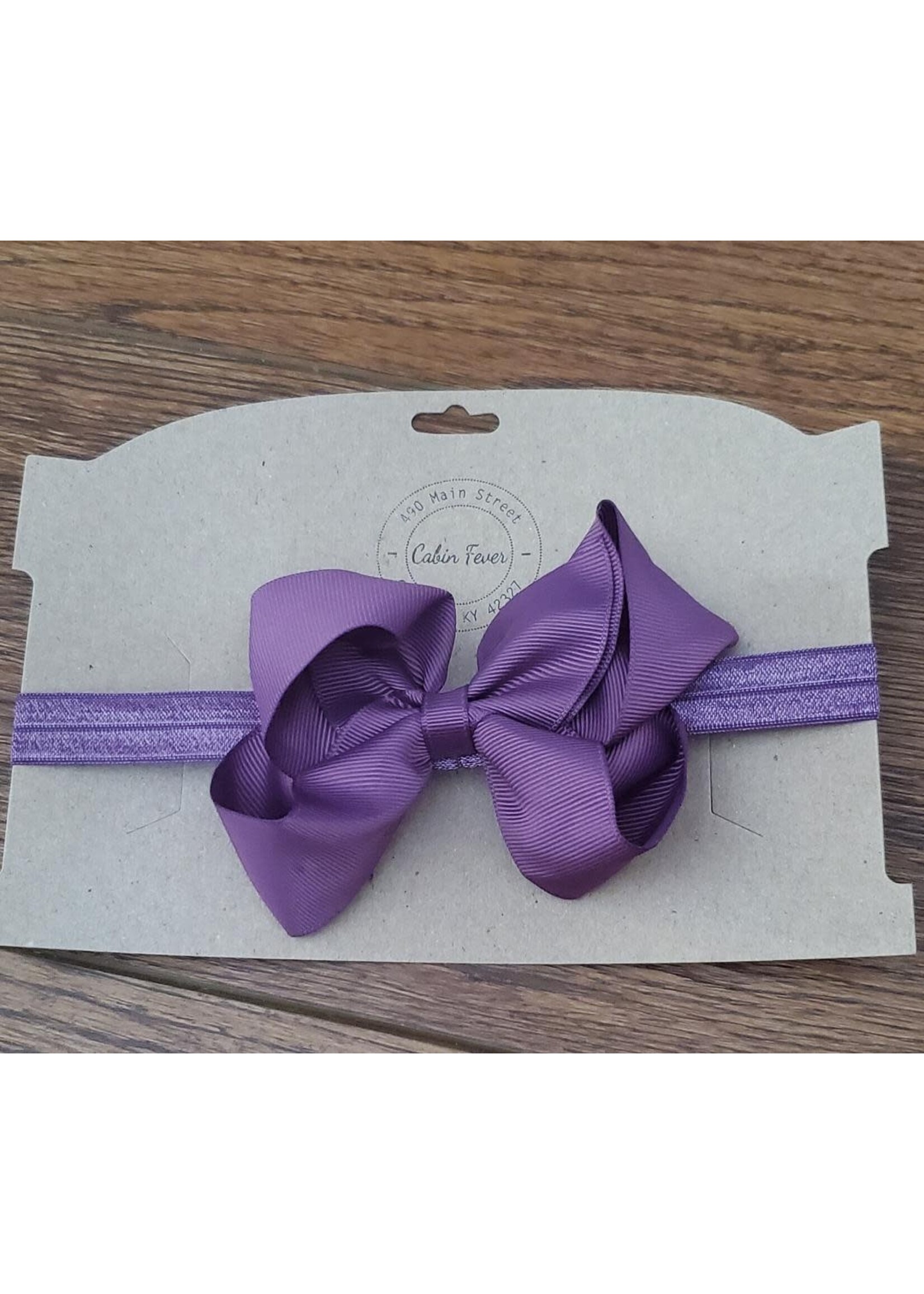 Headband with Dark Lavender Bow