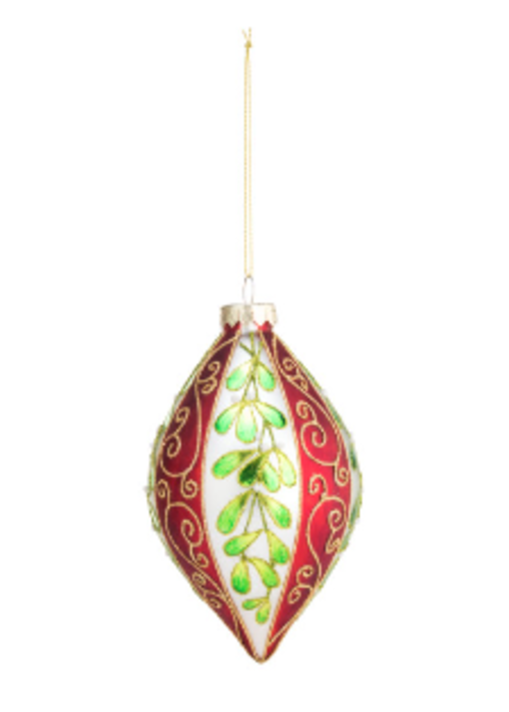 Demdaco Blown Glass Christmas Holly Ornament 2
