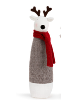 Demdaco Deer Soft Sculpture Red Scarf