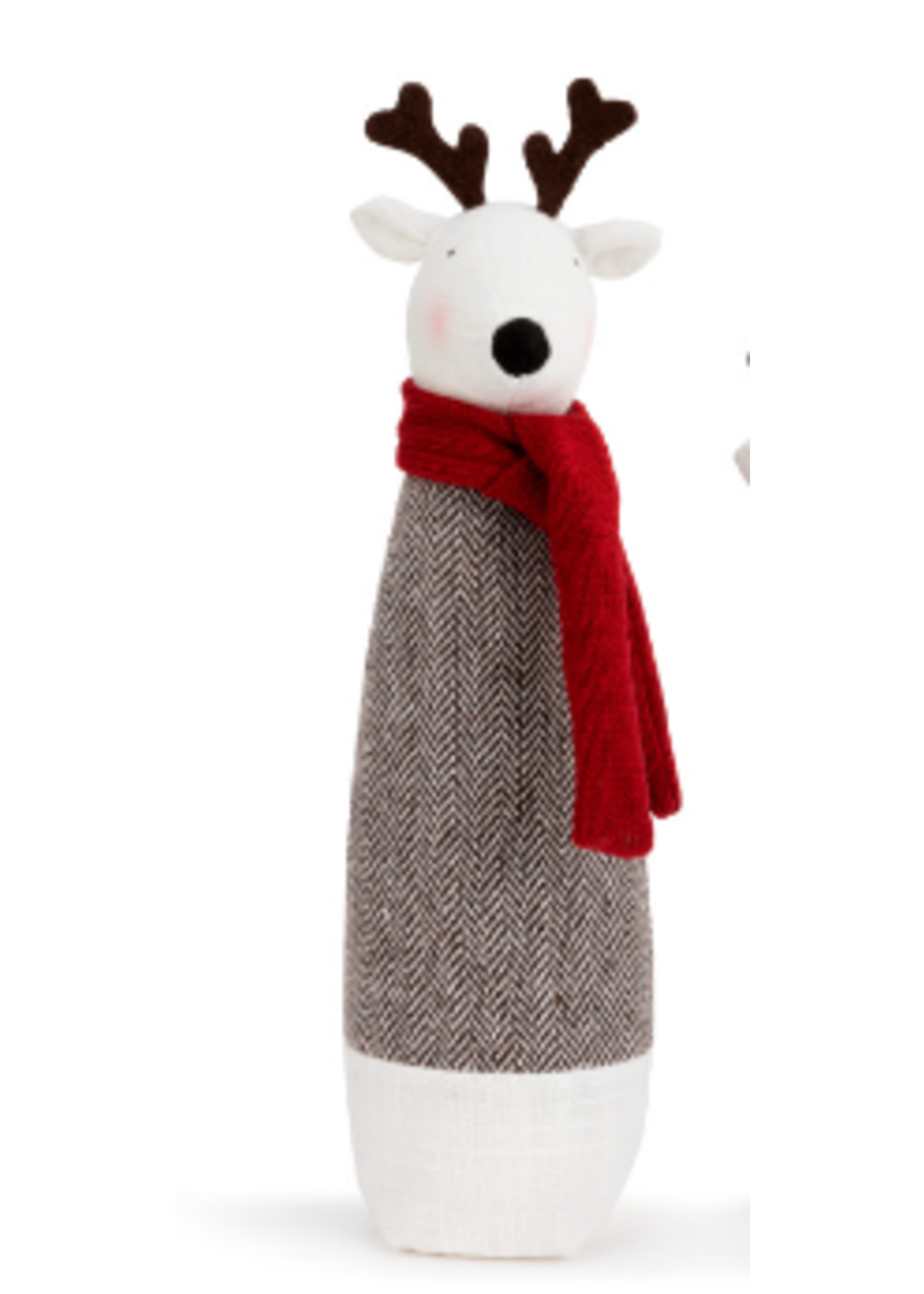 Demdaco Deer Soft Sculpture Red Scarf