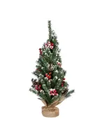 Evergreen 24'' Snow And Berry Covered Tree Table Décor