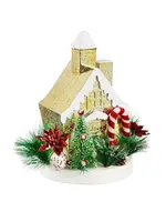 Evergreen 11" LED House With Artificial Table Décor