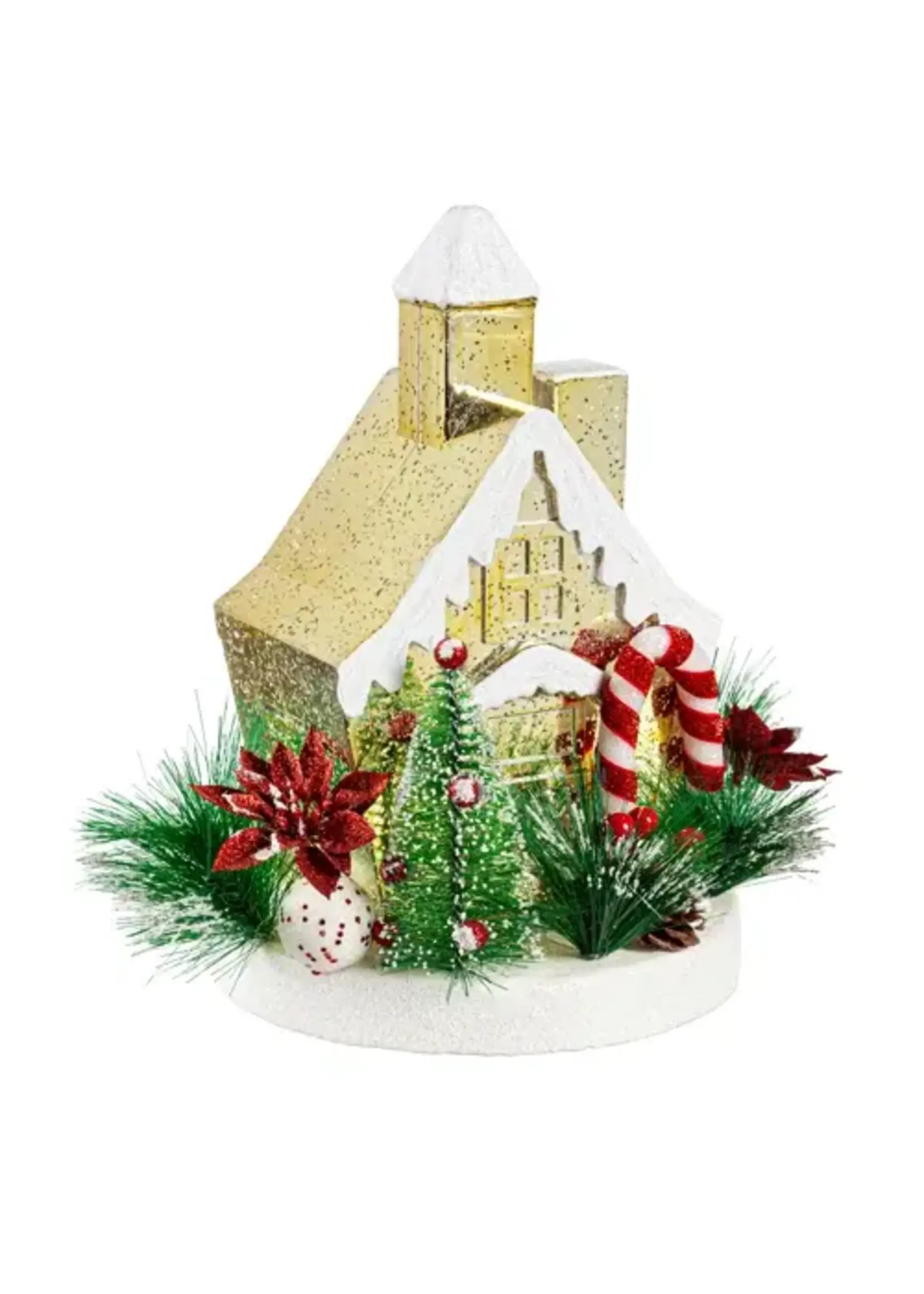 Evergreen 11" LED House With Artificial Table Décor