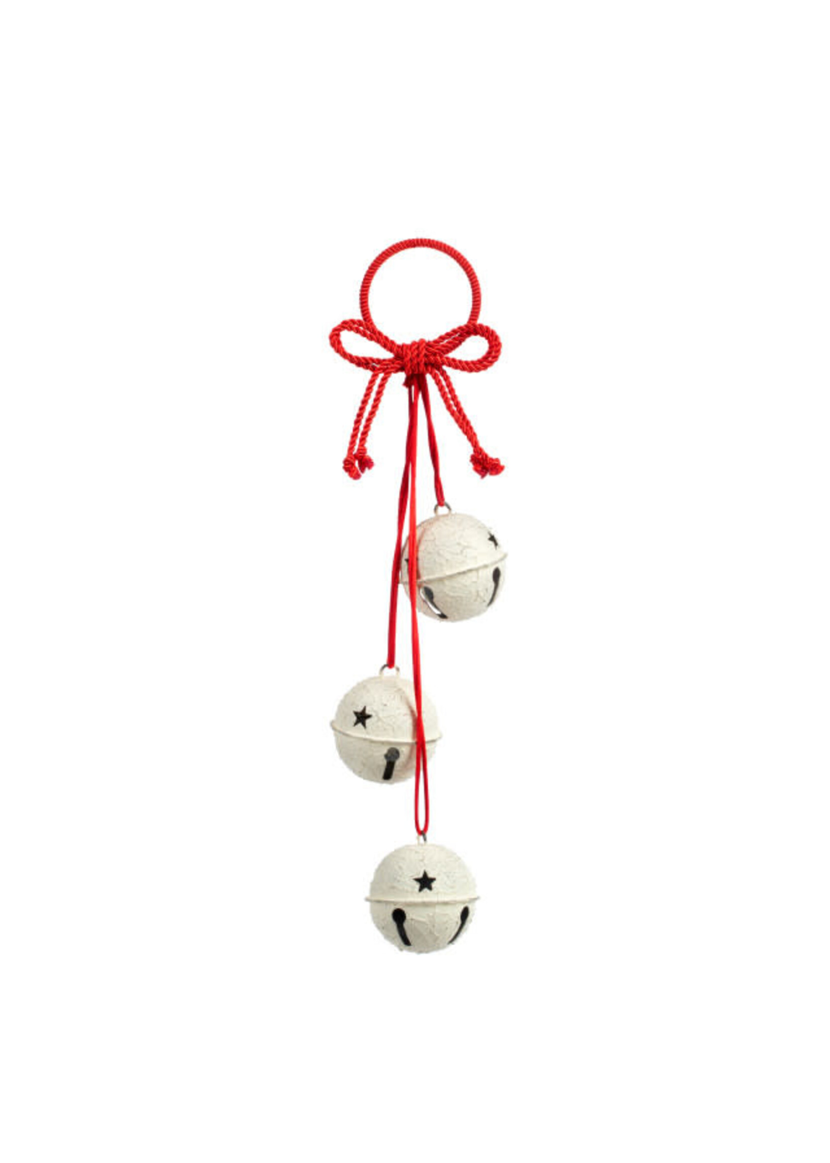 Demdaco Distressed White Metal Bells Hanger