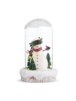 Demdaco Lit Woodland Snowman Cloche