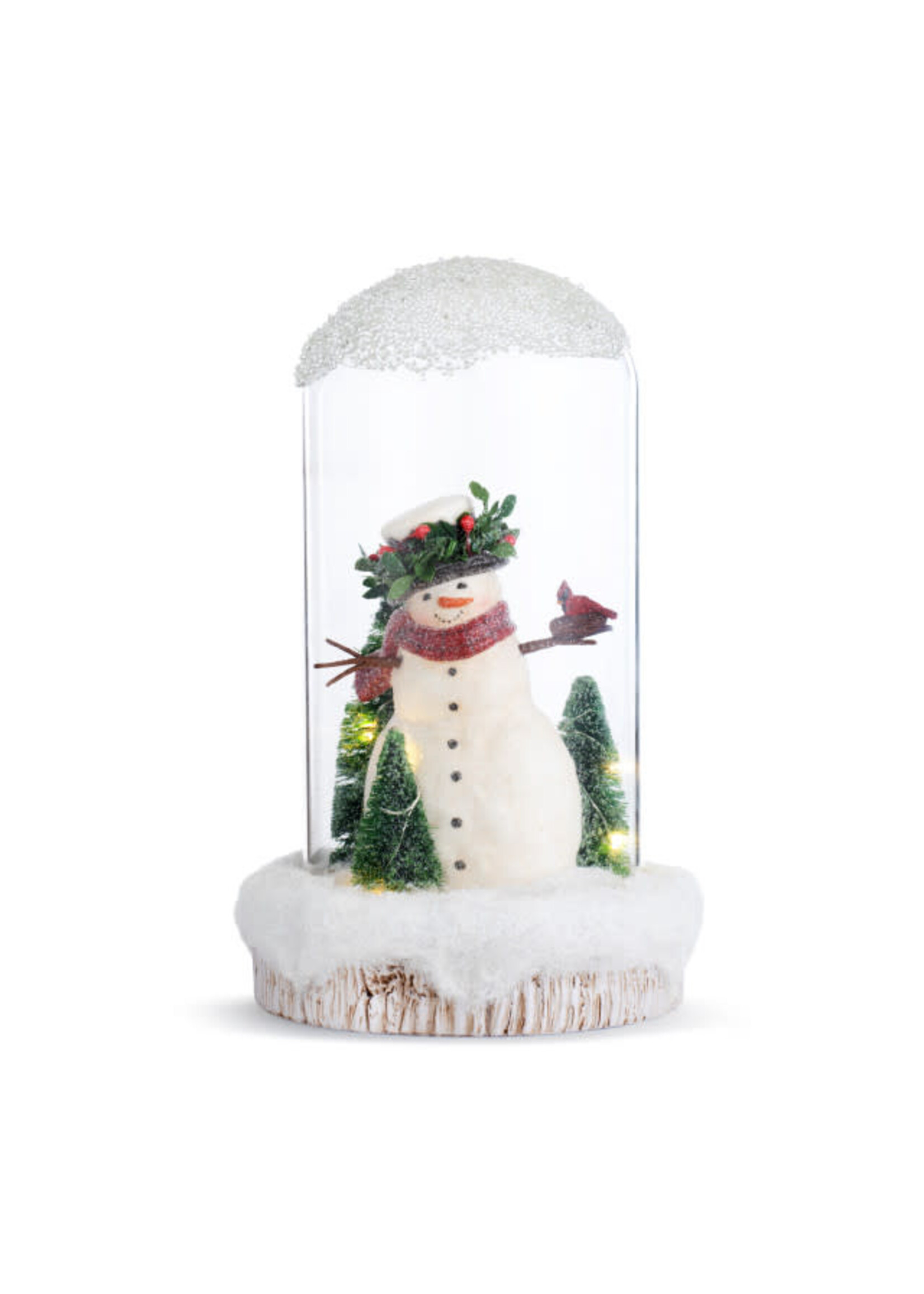 Demdaco Lit Woodland Snowman Cloche