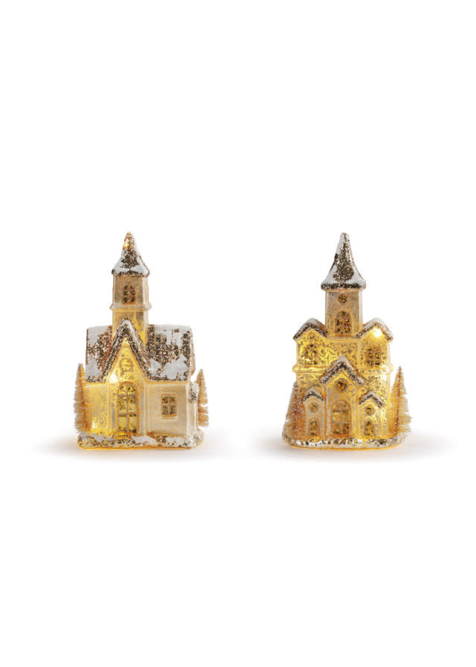 Demdaco Lit Snowy Glass House Figure