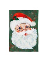 Evergreen Merry Santa Linen Garden Flag