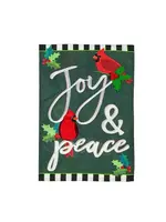 Evergreen Joy & Peace Linen Garden Flag