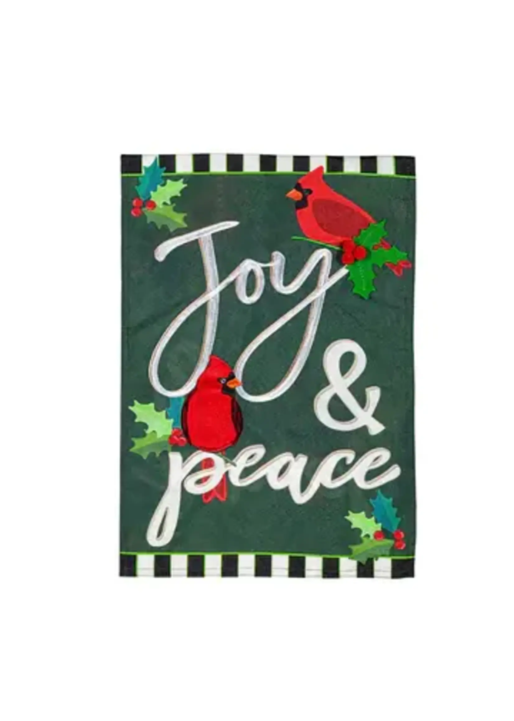 Evergreen Joy & Peace Linen Garden Flag