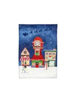 Evergreen Christmas Eve Linen Garden Flag