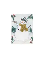 Evergreen Snowman Linen Garden Flag