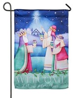 Evergreen Let Us Adore Him Garden Flag