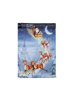 Evergreen Santa Sleigh Lustre Garden Flag