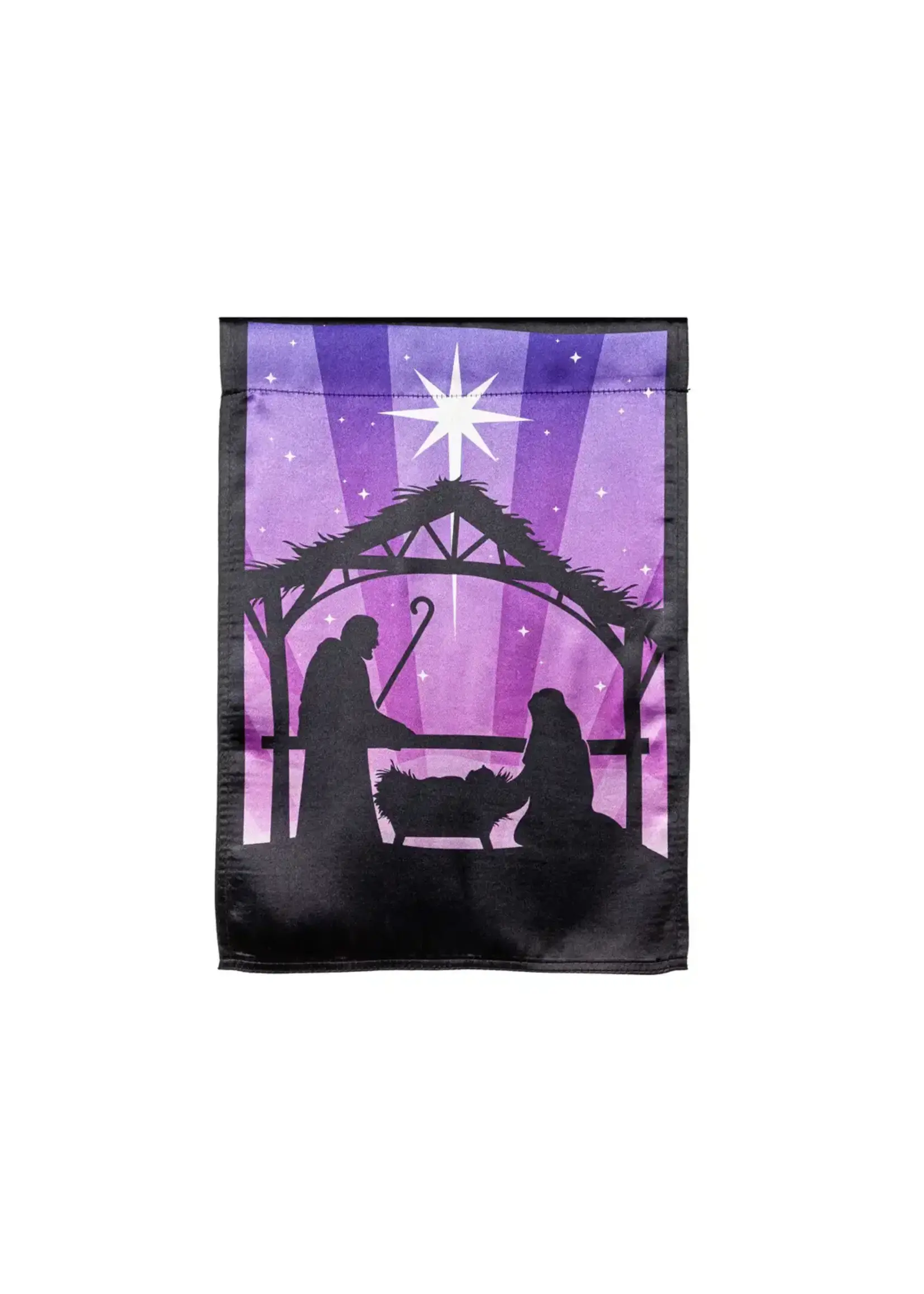 Evergreen Nativity Lustre Reversible Garden Flag