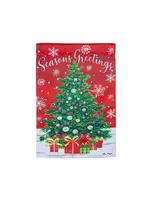 Evergreen Seasons Greeting Trees Suede Garden Flag