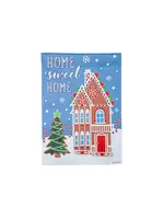 Evergreen Gingerbread Home Suede Garden Flag