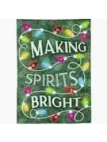 Evergreen Making Spirits Bright Applique Garden Flag