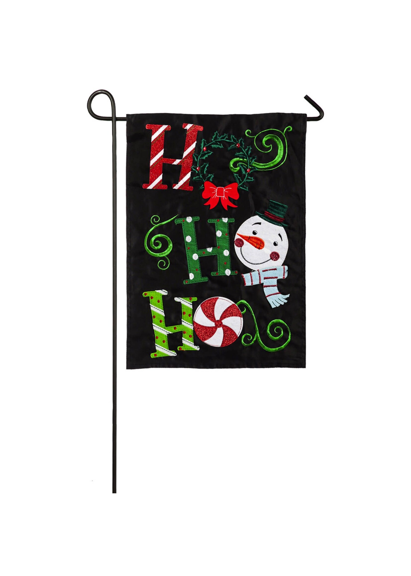 Evergreen Ho Ho Ho Applique Garden Flag