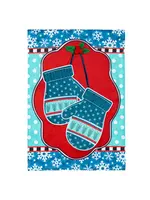 Evergreen Patterned Winter Mittens Applique Garden Flag
