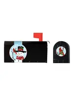 Evergreen Snowman Mailbox Saddle With Magnetic Mailbox Door Decor Set